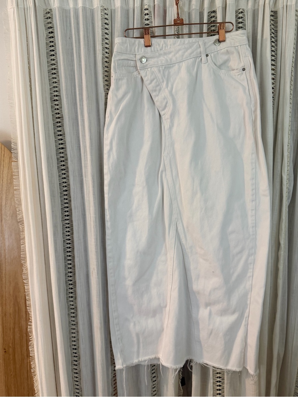 Zara White Women's Wide-Leg Chino Skirt